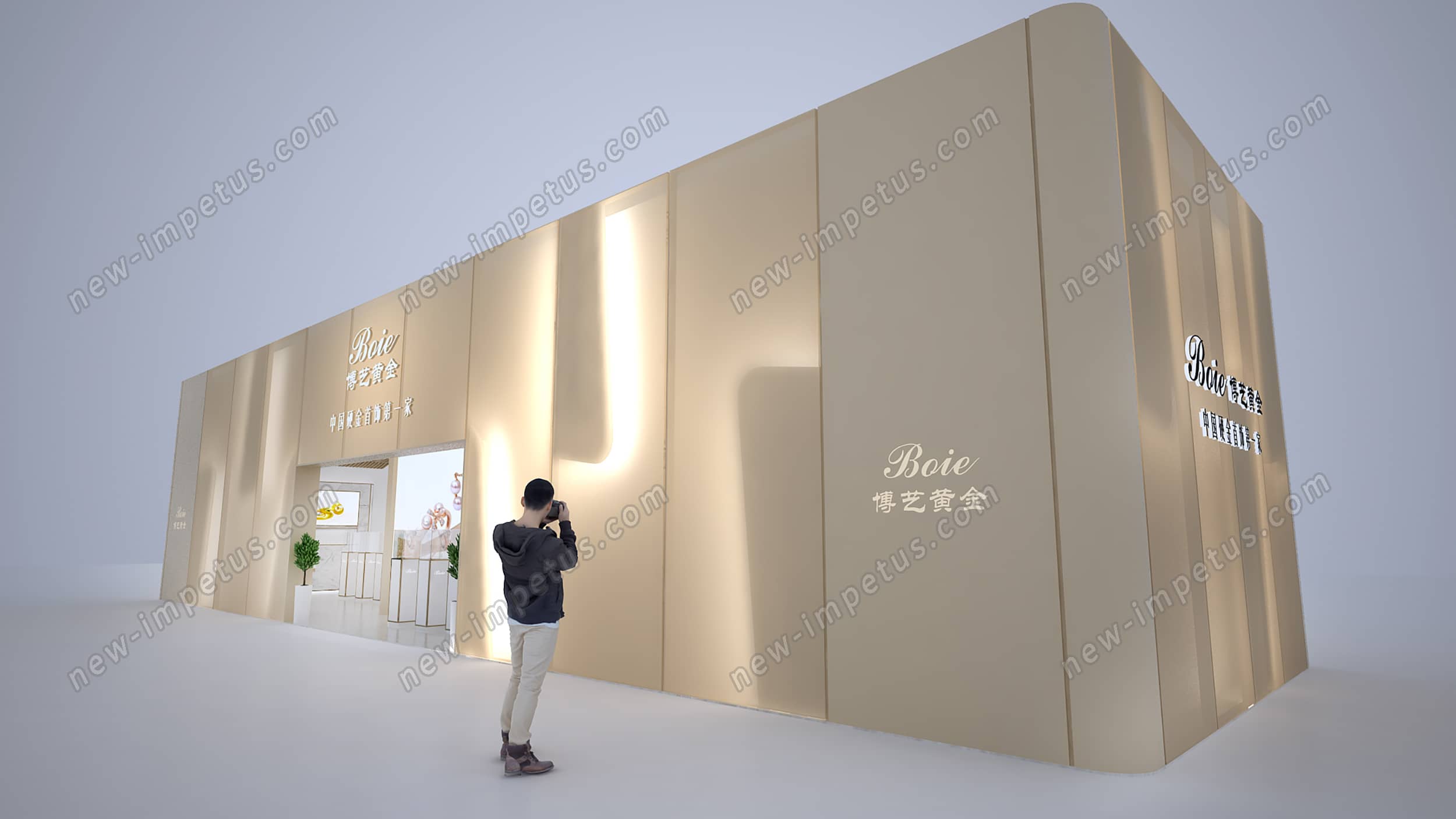 深圳珠宝展博艺黄金展台设计搭建(图4)